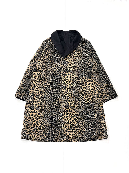 Shawl Collar Reversible Coat - Iridescent Twill Black
