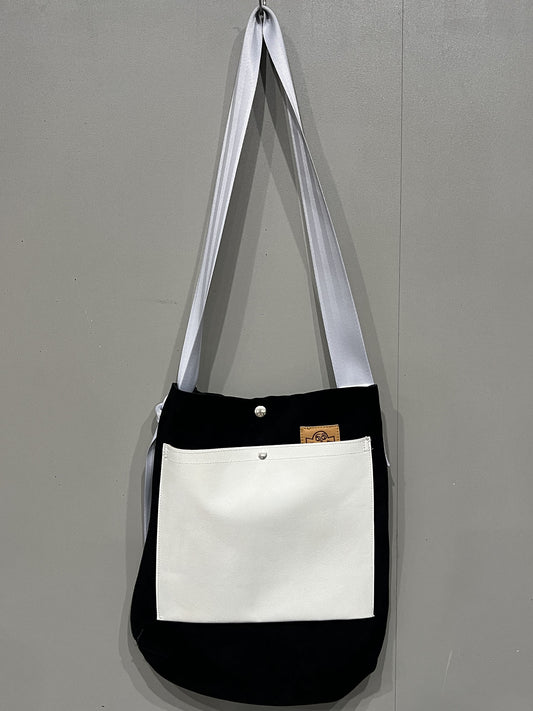 GR-2656 BORSA HANDLE BAG 002 BLACK/WHITE