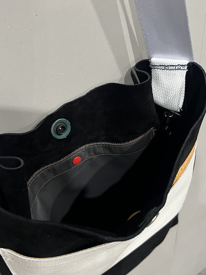 GR-2656 BORSA HANDLE BAG 002 BLACK/WHITE