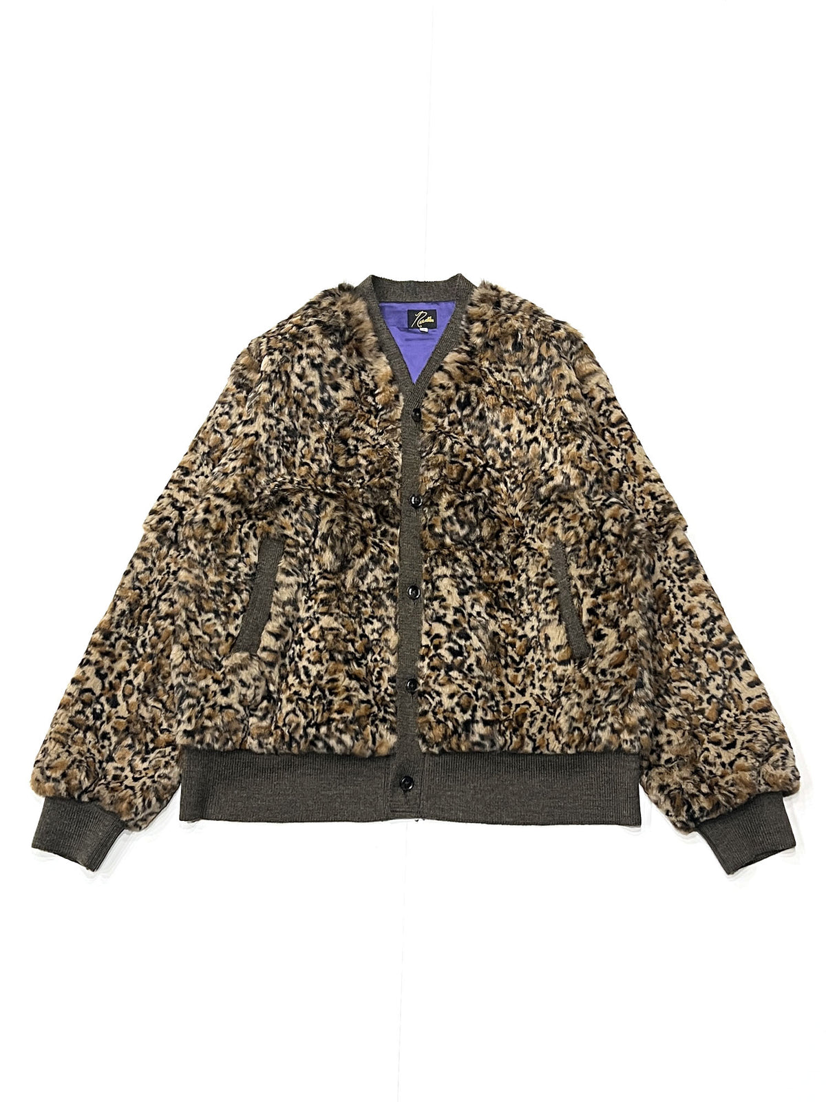 RUBBIT FUR CARDIGAN - ANIMAL PRINTED LEOPARD