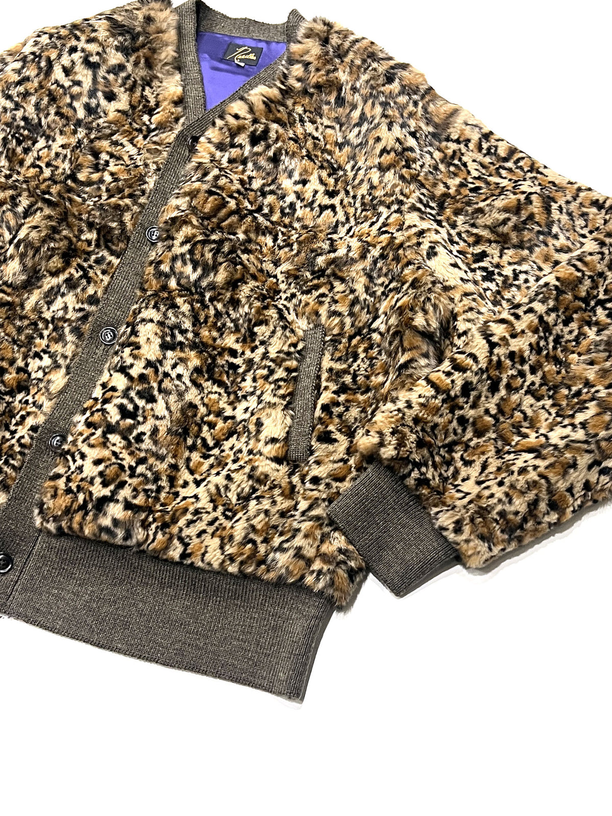 RUBBIT FUR CARDIGAN - ANIMAL PRINTED LEOPARD