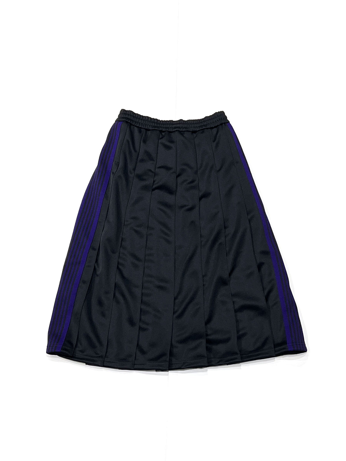 PLEATED TRACK SKIRT - POLY SMOOTH BLACK