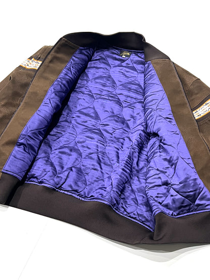 LOOSE B.B. JACKET - SYNTHETIC LEATHER BROWN