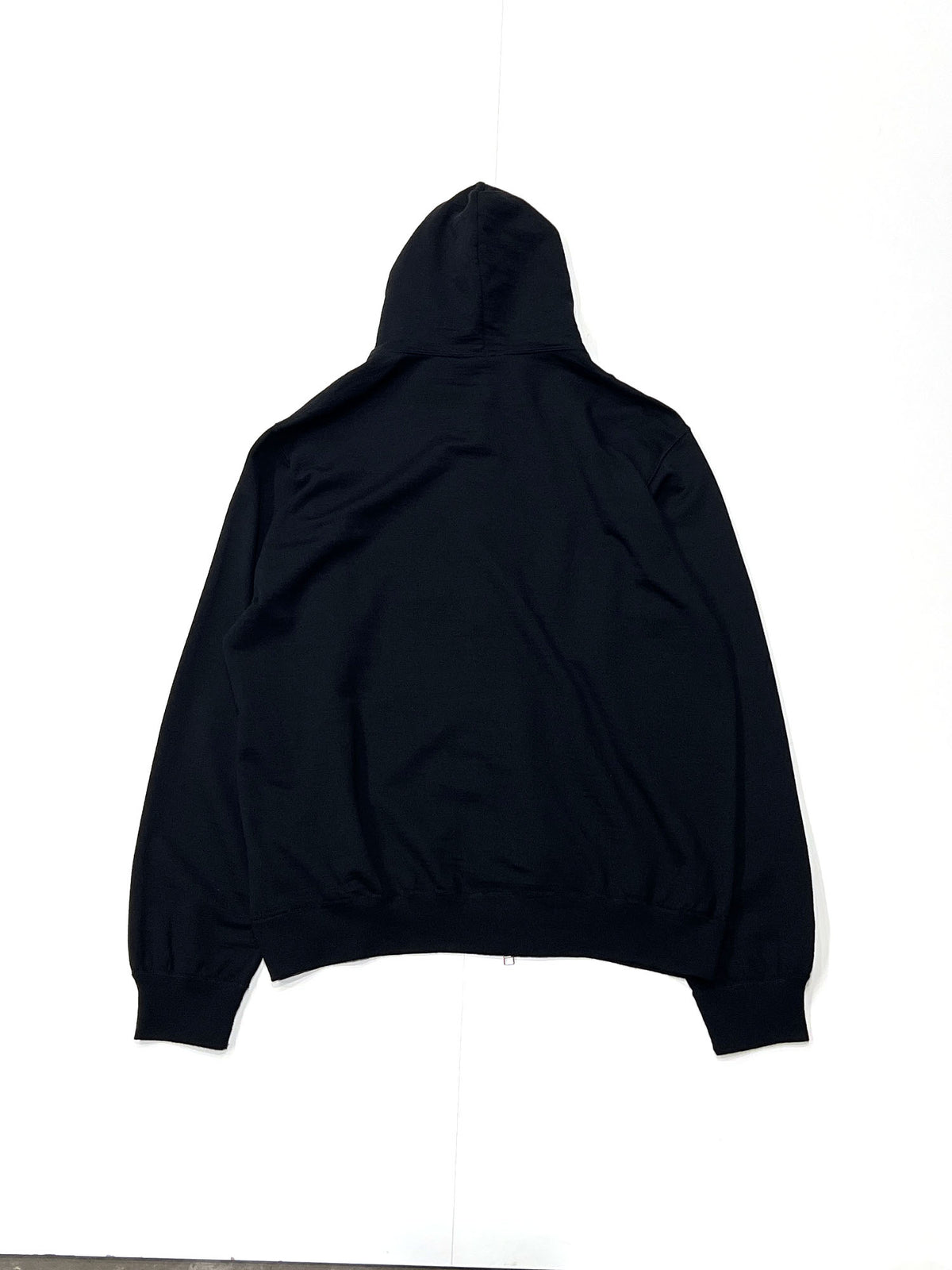 Super 140’s Melino Wool Zip Up Hoodie Black