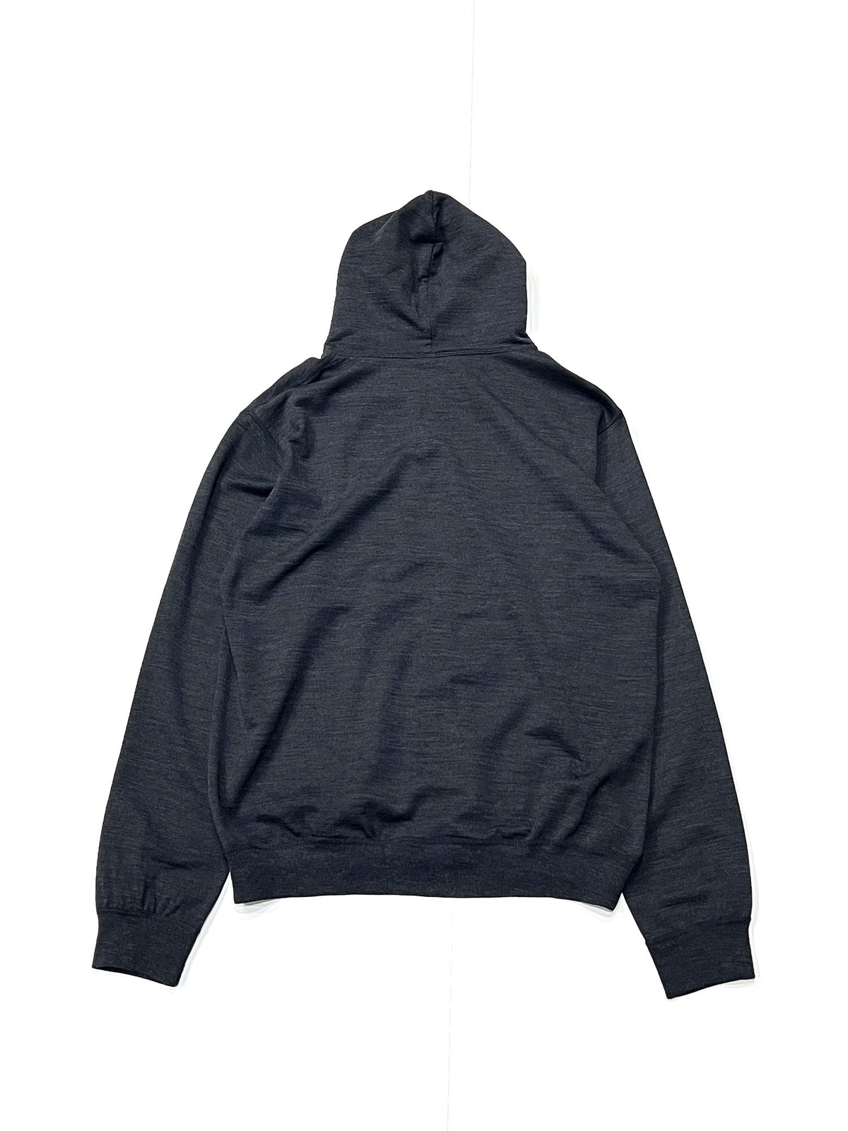 Super 140’s Melino Wool Zip Up Hoodie Charcoal