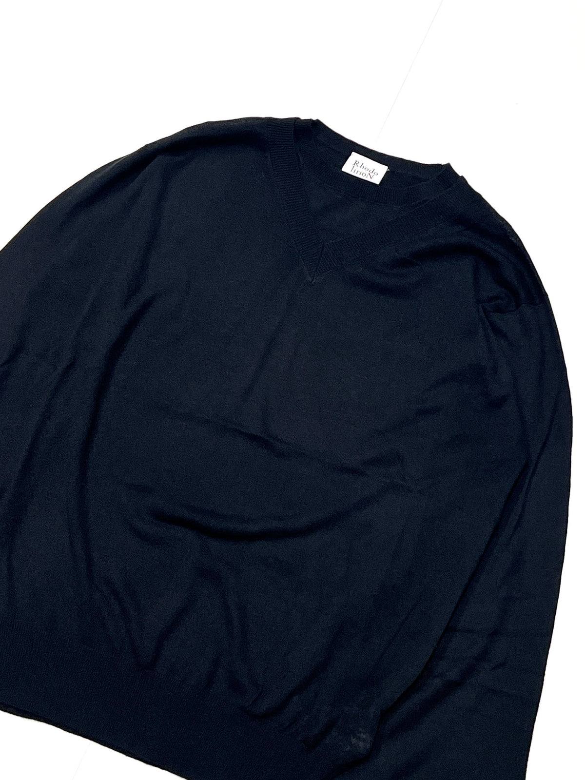 FAUX LAYERED SWEATER - FINE GAUGE KNIT BLACK