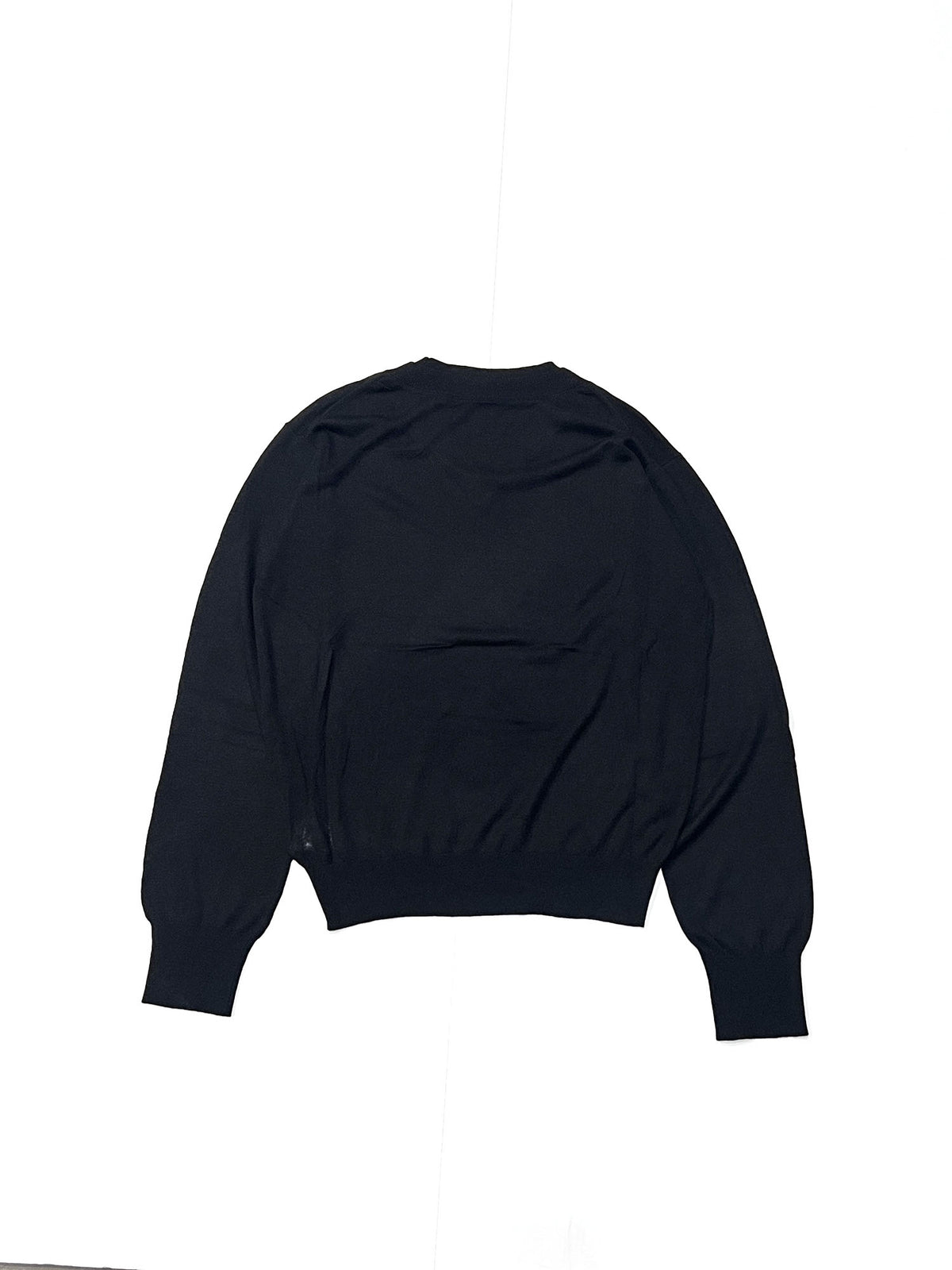 FAUX LAYERED SWEATER - FINE GAUGE KNIT BLACK
