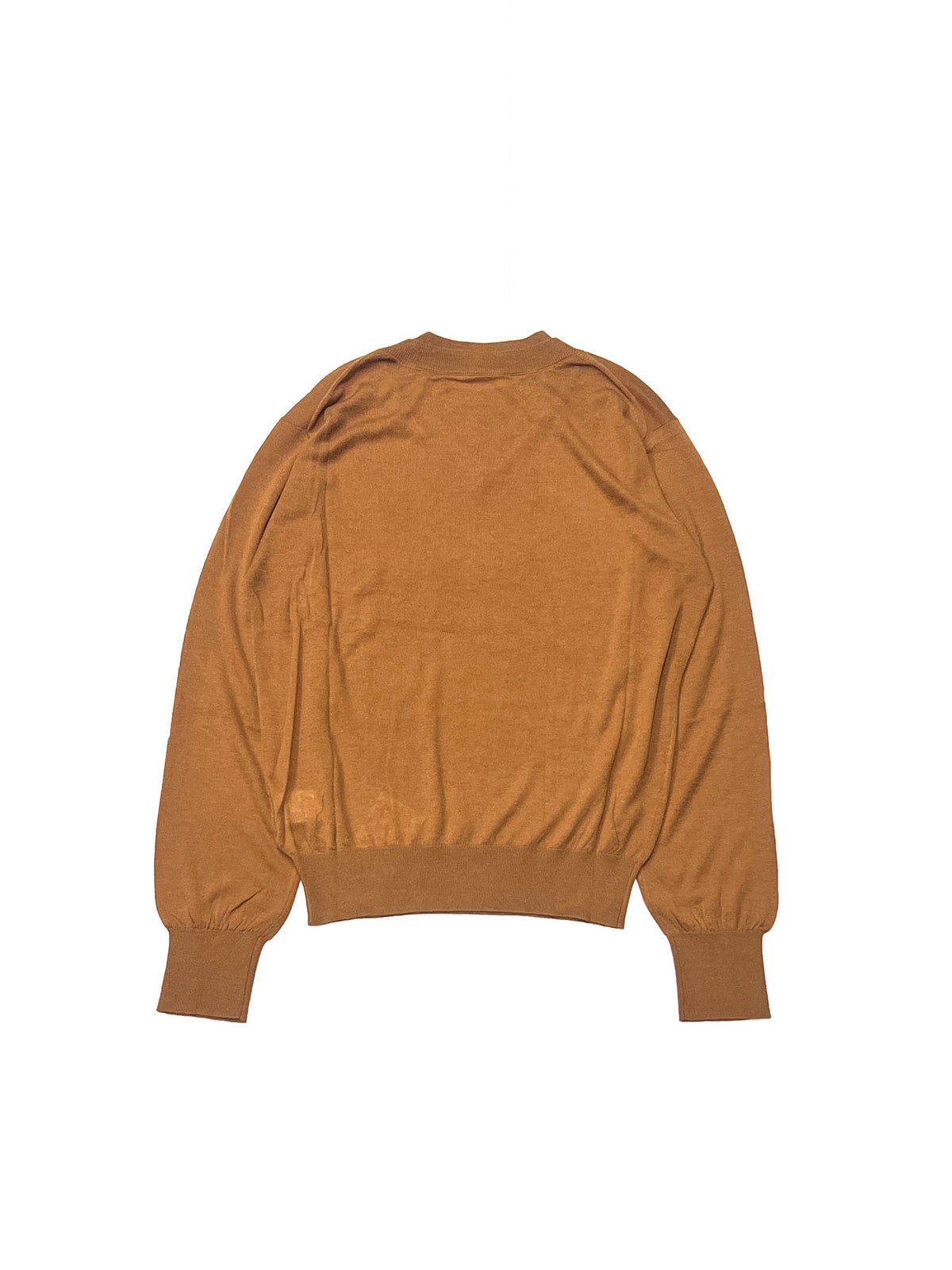 FAUX LAYERED SWEATER - FINE GAUGE KNIT BRICK