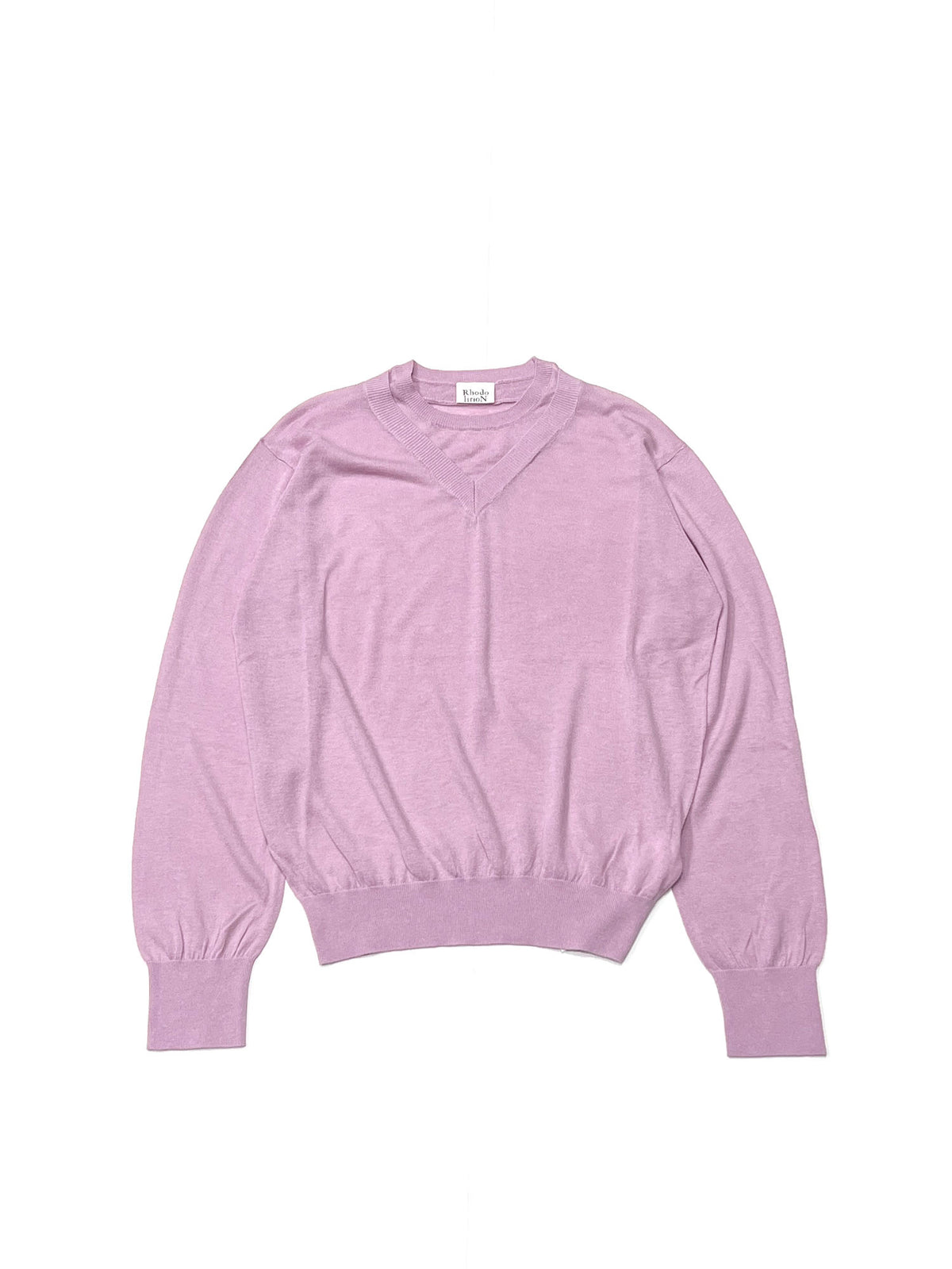 FAUX LAYERED SWEATER - FINE GAUGE KNIT PINK