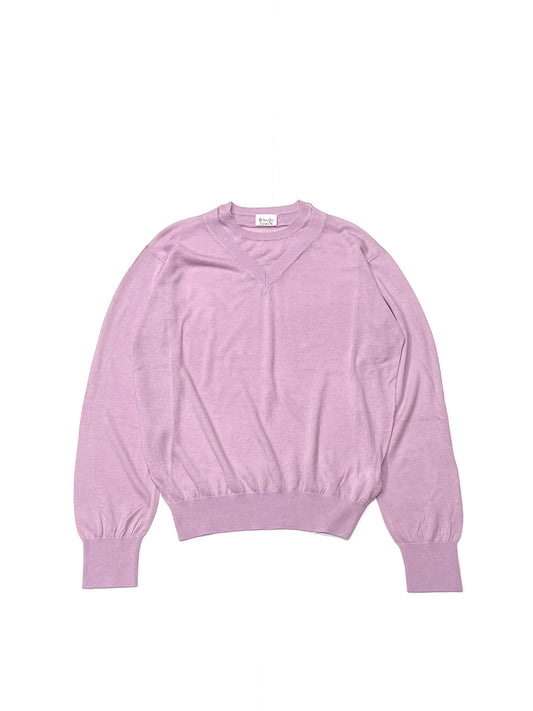 FAUX LAYERED SWEATER - FINE GAUGE KNIT PINK