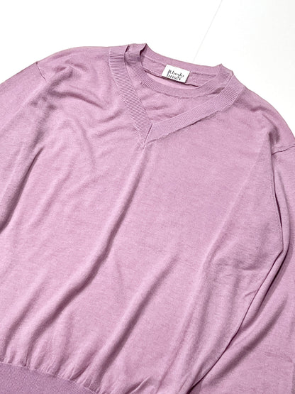 FAUX LAYERED SWEATER - FINE GAUGE KNIT PINK