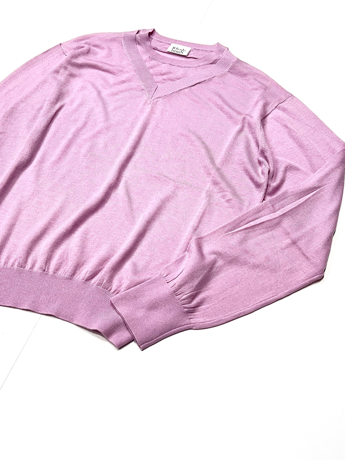 FAUX LAYERED SWEATER - FINE GAUGE KNIT PINK