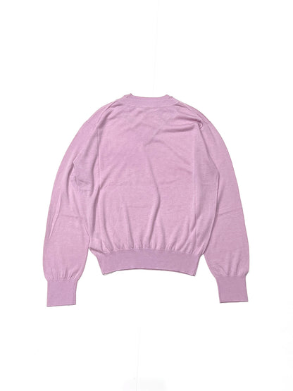 FAUX LAYERED SWEATER - FINE GAUGE KNIT PINK