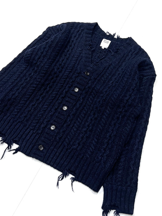 ARAN CARDIGAN NAVY