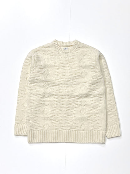FISHERMAN SWEATER - NATIVE PATTERN NATURAL