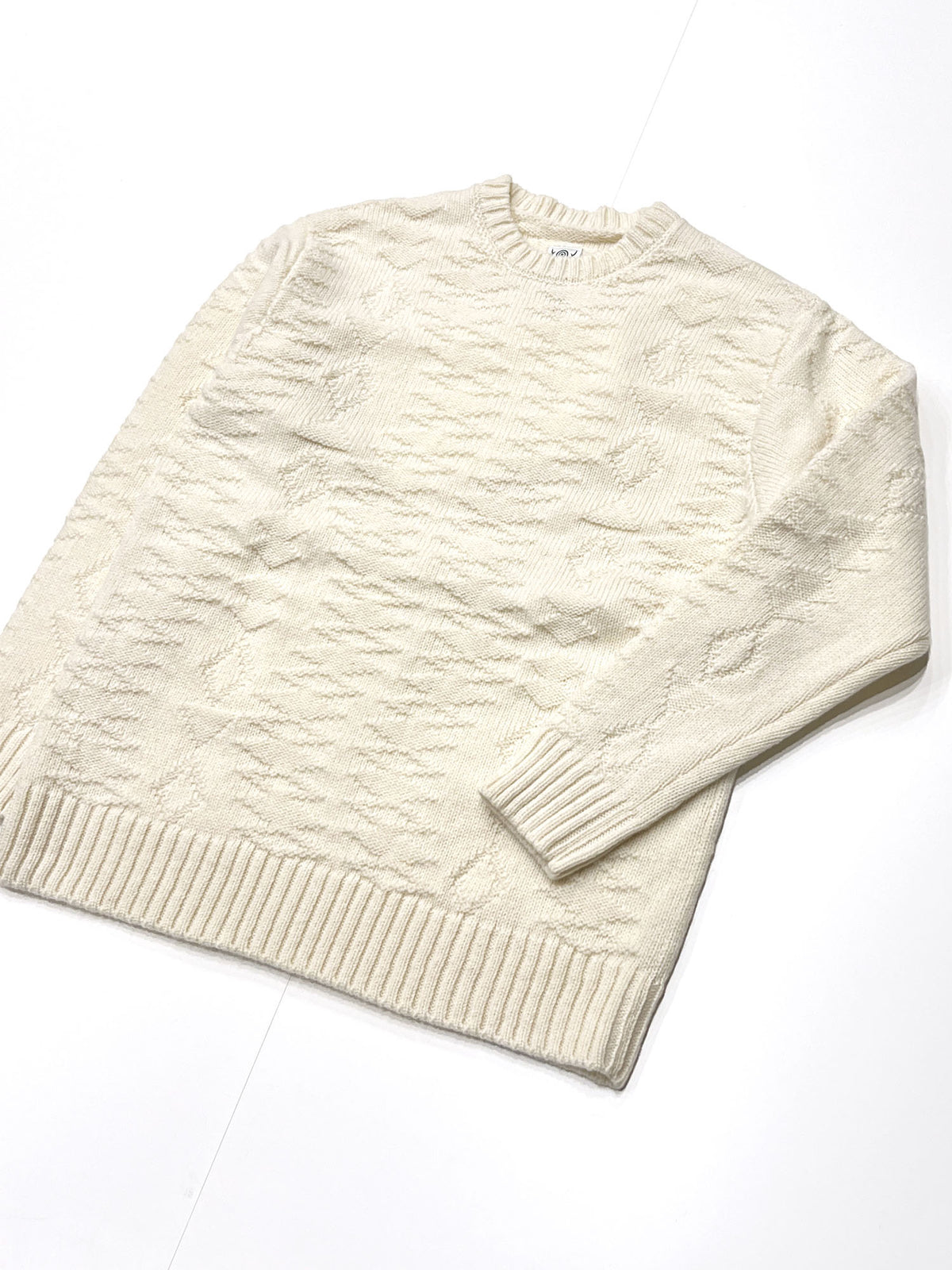 FISHERMAN SWEATER - NATIVE PATTERN NATURAL