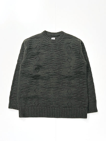 FISHERMAN SWEATER - NATIVE PATTERN OLIVE